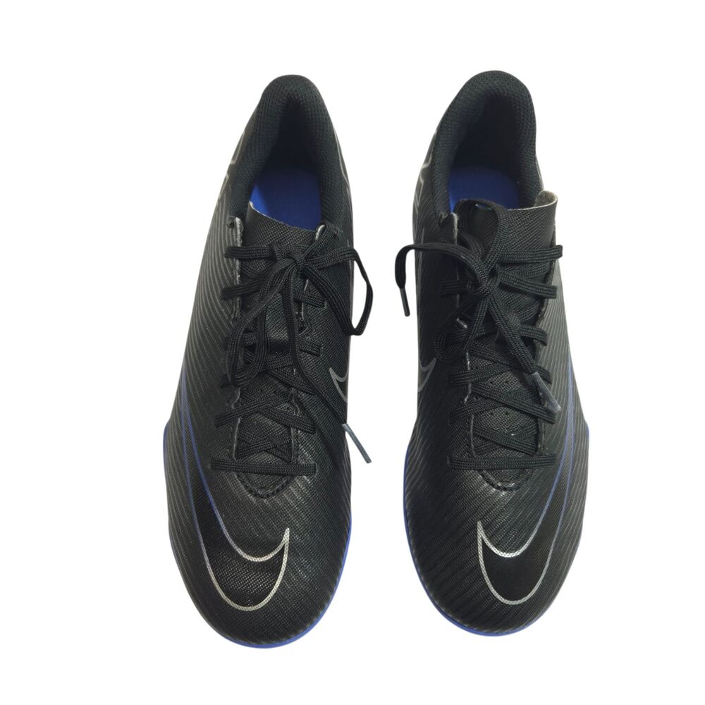 Nike Mercurial Vapor 15 Club FG/MG Black Blue Soccer Cleats DJ5958-040 Size 5Y